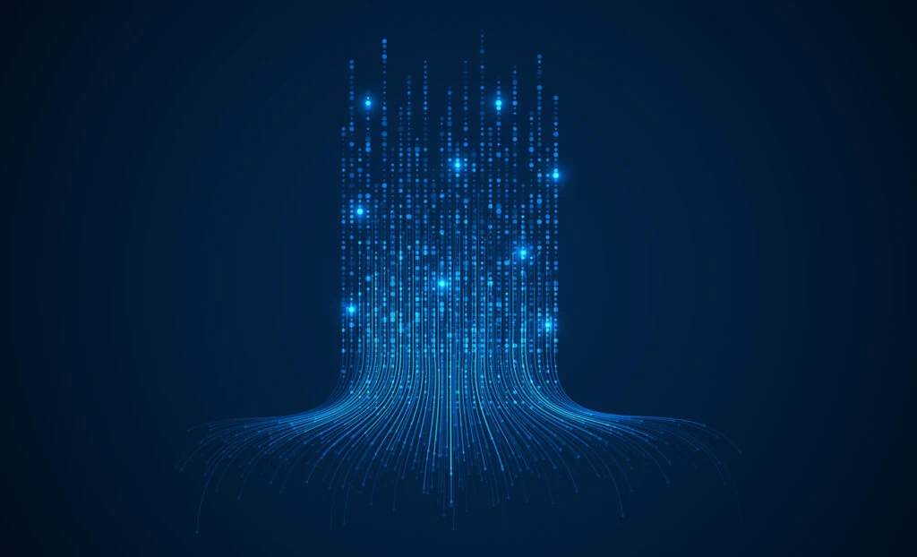 color blue data visualization that is being integrated